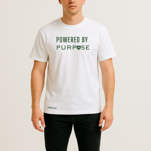 White Powered by Purpose T-shirt