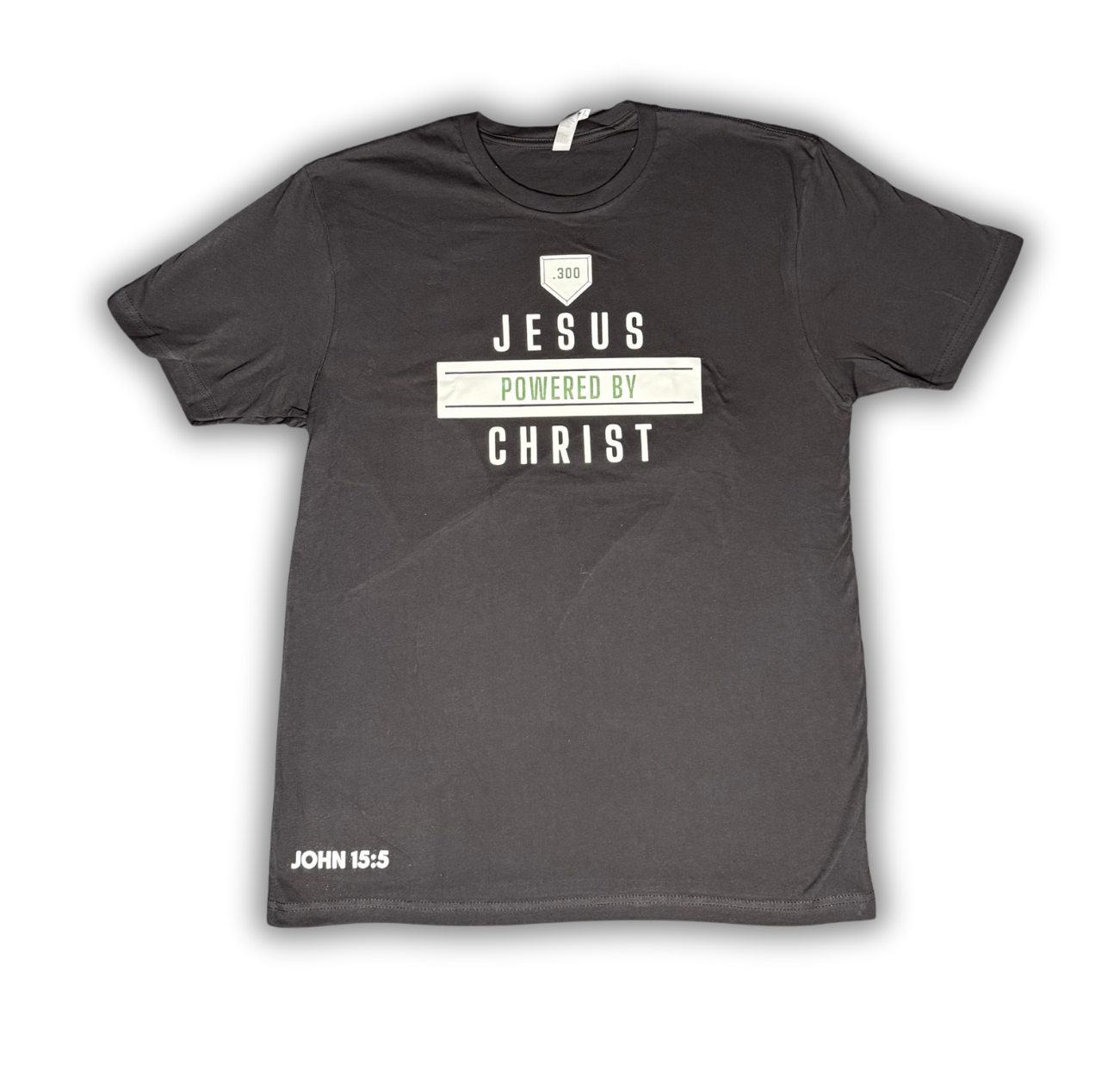 Black Powered by Jesus Christ T-shirt