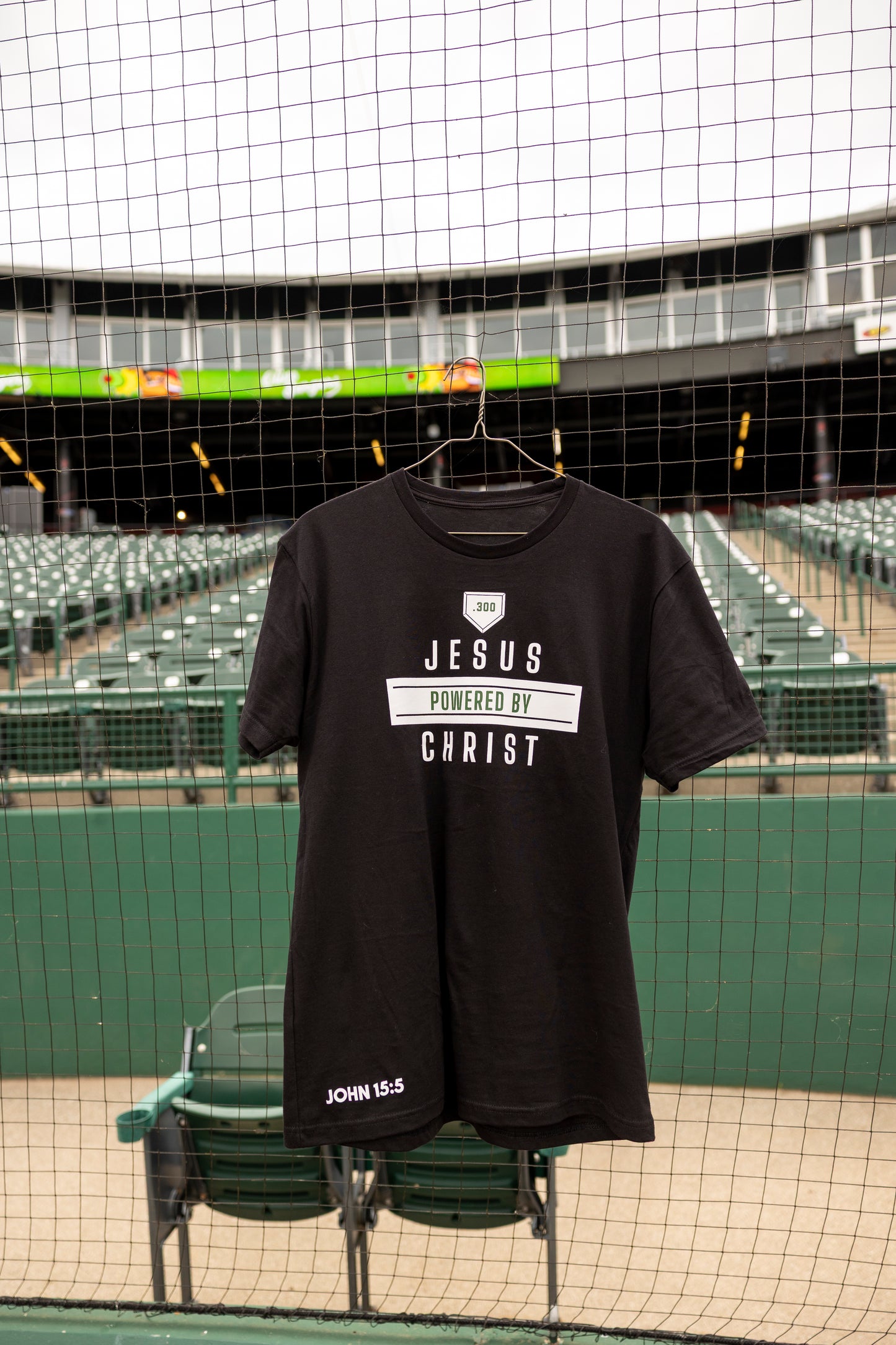Black Powered by Jesus Christ T-shirt